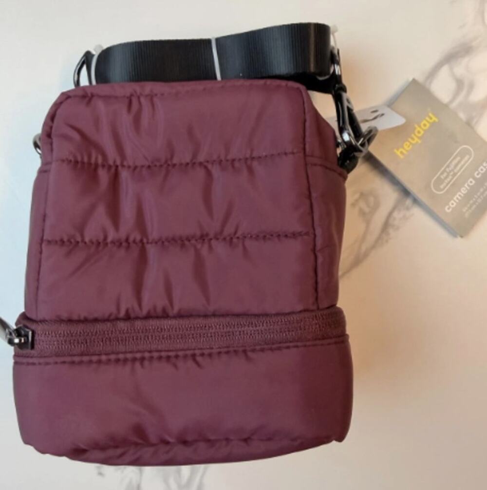 Heyday Instax Camera Case Burgundy Padded Crossbody New